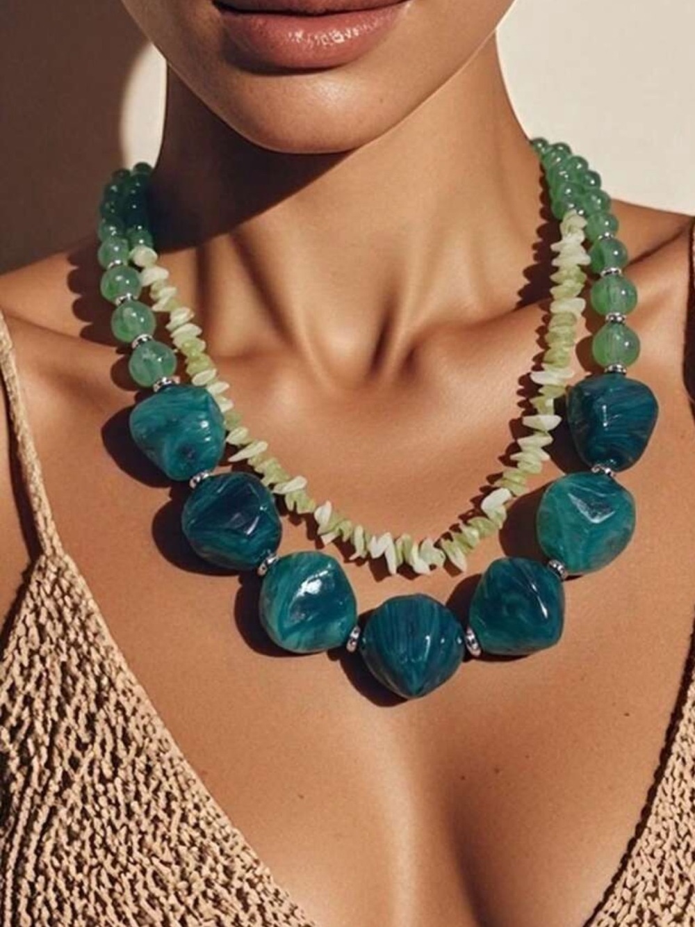 Azure Grove Beaded Necklace